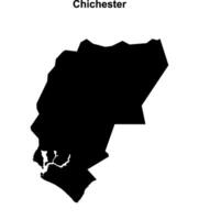 Chichester blank outline map vector