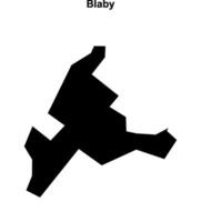 Blaby blank outline map vector
