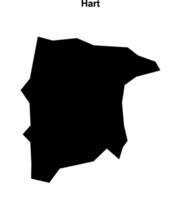 Hart blank outline map vector