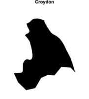 Croydon blank outline map vector