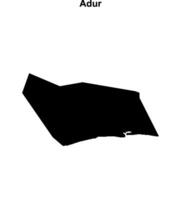 Adur blank outline map vector
