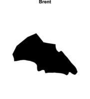 Brent blank outline map vector