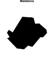 Maidstone blank outline map vector