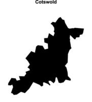 Cotswold blank outline map vector