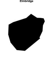 Elmbridge blank outline map vector