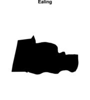 Ealing blank outline map vector