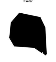 Exeter blank outline map vector