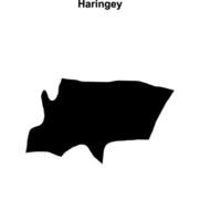 Haringey blank outline map vector