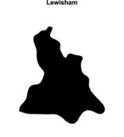 Lewisham blank outline map vector