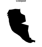 Liverpool blank outline map vector