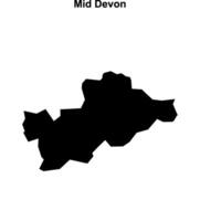 Mid Devon blank outline map vector