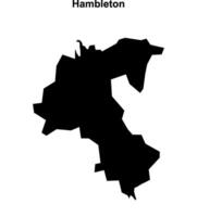Hambleton blank outline map vector
