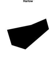 Harlow blank outline map vector