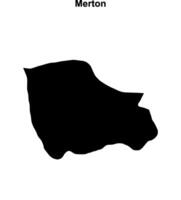 Merton blank outline map vector