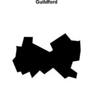 Guildford blank outline map vector