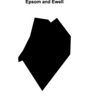 Epsom and Ewell blank outline map vector