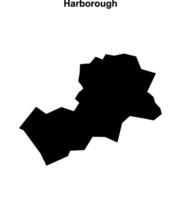 Harborough blank outline map vector