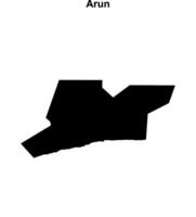 Arun blank outline map vector