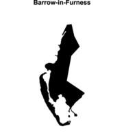 Barrow-in-Furness blank outline map vector