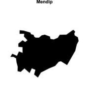 Mendip blank outline map vector