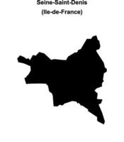 Seine-Saint-Denis department blank outline map vector