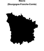 Nievre department blank outline map vector