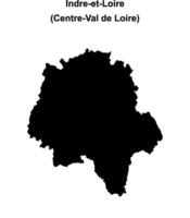Indre-et-Loire department blank outline map vector