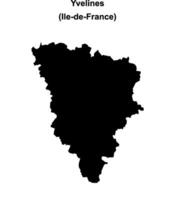 Yvelines department blank outline map vector