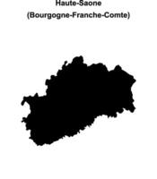Haute-Saone department blank outline map vector
