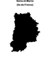 Seine-et-Marne department blank outline map vector