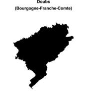 Doubs department blank outline map vector
