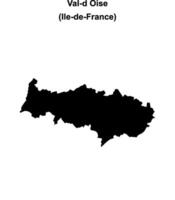 Val-d Oise department blank outline map vector