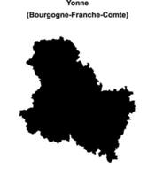 Yonne department blank outline map vector
