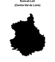Eure-et-Loir department blank outline map vector