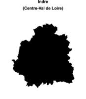 Indre department blank outline map vector