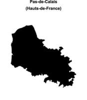 Pas-de-Calais department blank outline map vector