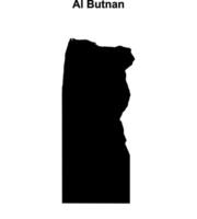 Al Butnan district blank outline map vector