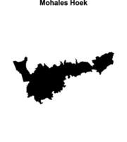 Mohales Hoek district blank outline map vector