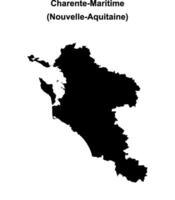 Charente-Maritime department blank outline map vector