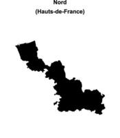 Nord department blank outline map vector
