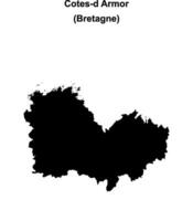 Cotes-d Armor department blank outline map vector