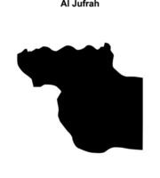 Al Jufrah district blank outline map vector