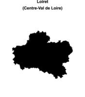 Loiret department blank outline map vector
