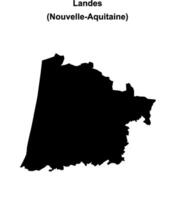 Landes department blank outline map vector