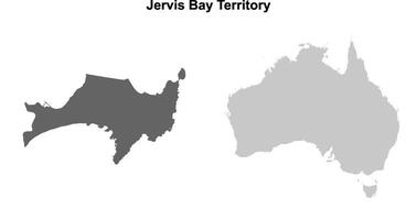 Jervis Bay Territory blank outline map set vector