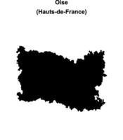 Oise department blank outline map vector