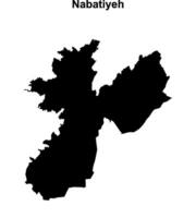 Nabatiyeh governorate blank outline map vector