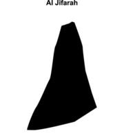 Al Jifarah district blank outline map vector