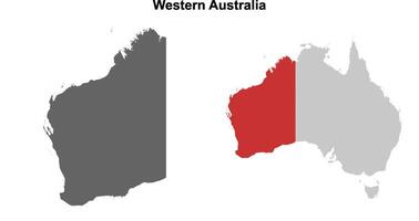 Western Australia blank outline map set vector