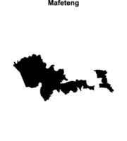 Mafeteng district blank outline map vector
